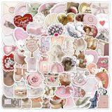 Bộ 50 sticker hình dán trang trí - Phong cách Coquette