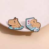 Huy hiệu, ghim cài kim loại trang trí - Capybara