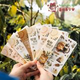 Sticker transfer trang trí tập sổ, vật dụng Gentle Coffee Diary