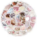 Bộ 50 sticker hình dán trang trí - Phong cách Coquette