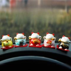 Bộ 5 con mèo thần tài maneki neko dễ thương ngũ phúc lâm môn