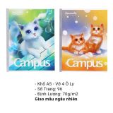 Vở Campus Pet World - 4 Ô Ly 96 Trang ĐL 70g/m2 (Mẫu Ngẫu Nhiên)