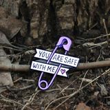 Pin cài, ghim cài trang trí kim loại - You are safe with me
