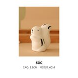 Mô hình trang trí đất sét trắng - động vật trắng đen