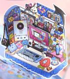 Bộ sticker hình dán trang trí 2.5D - Góc bàn