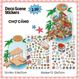 Bộ sticker hình dán 2.5D trang trí nội thất, cảnh quan