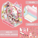 Bộ sticker hình dán trang trí 2.5D - Góc bàn