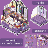 Bộ sticker hình dán trang trí 2.5D - Góc bàn