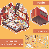 Bộ sticker hình dán trang trí 2.5D - Góc bàn
