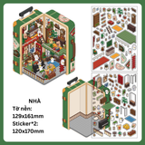 Bộ sticker hình dán 2.5D trang trí nội thất, cảnh quan