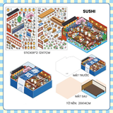 Bộ sticker hình dán 2.5D trang trí nội thất, cảnh quan