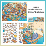 Bộ sticker hình dán 2.5D trang trí nội thất, cảnh quan