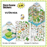 Bộ sticker hình dán 2.5D trang trí nội thất, cảnh quan