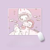 Pad chuột, lót di chuột hình chữ nhật may viền in hình dễ thương (Mẫu ngẫu nhiên)