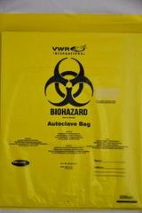Autoclavable bags, yellow, biohazard