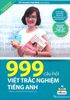 999 câu hỏi viết trắc nghiệm Tiếng Anh dành cho ôn thi THPT Quốc Gia