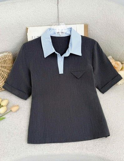 Áo Cotton Hàn Có Cổ Thiết Kế TuTu Store Phù Hợp Đi Làm Dành Cho Nữ - Mã AS605