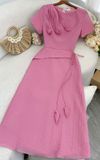  Đầm Tơ Nhăn Thiết Kế TuTu Store Phù Hợp Đi Làm Dành Cho Nữ - Mã D1156 