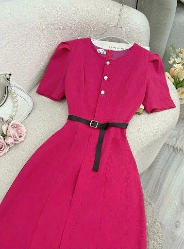 Váy Cotton Xốp Cổ Tròn Thiết Kế TuTu Store Dành Cho Nữ - Mã D887