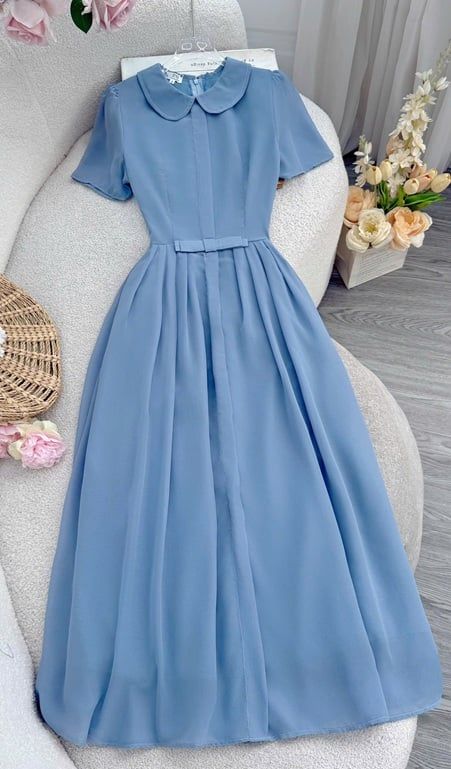  Váy Voan Cát Cổ Bèo Phù Hợp Đi Chơi Thiết Kế TuTu Store Dành Cho Nữ -Mã D1076 