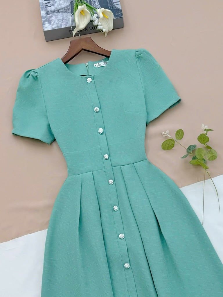 Đầm Linen Gân Dáng Dài Thiết Kế TuTu Store Phù Hợp Đi Chơi Dành Cho Nữ - Mã D1113 