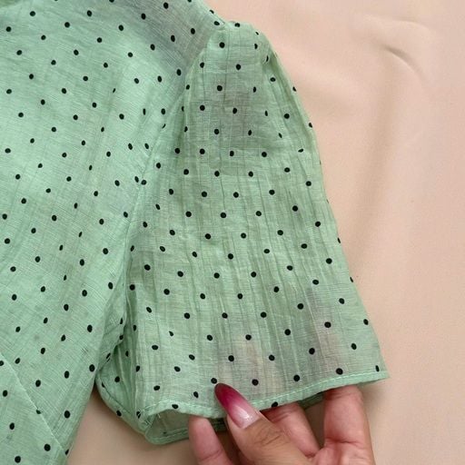 Đầm Tơ Nhăn Chấm Bi Thiết Kế TuTu Store Phù Hợp Đi Làm Dành Cho Nữ - Mã D1134