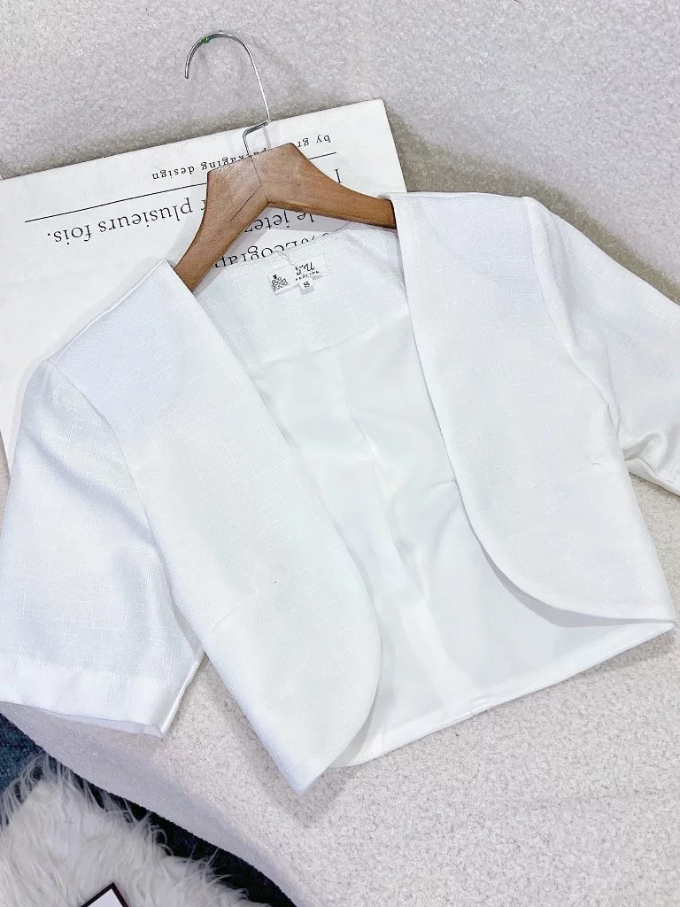 Áo Khoác Nữ Croptop Công Sở Thiết Kế TuTuStore - AS187