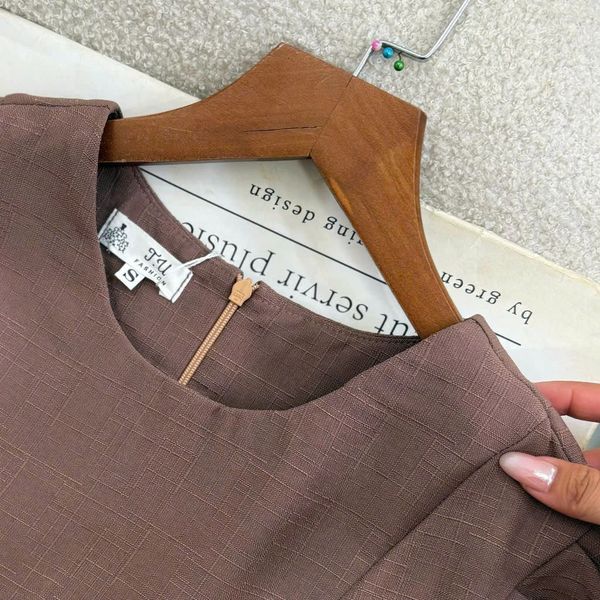 Váy Linen Gân Sang Thiết Kế TuTu Store Dành Cho Nữ -Mã D875