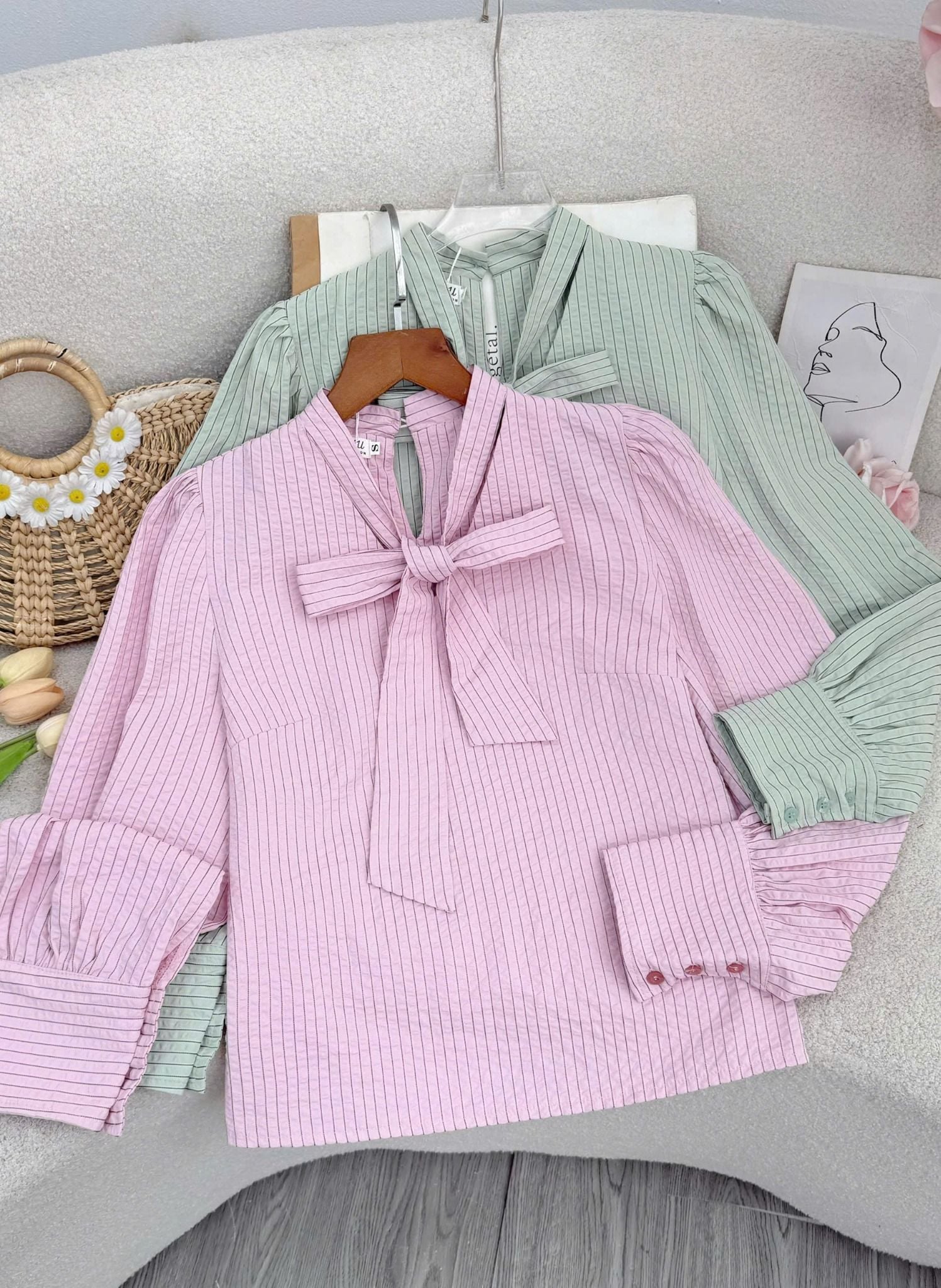 Áo Xô Lenin Cổ Nơ Thiết Kế TuTu Store Phù Hợp Đi Làm Dành Cho Nữ - Mã A547