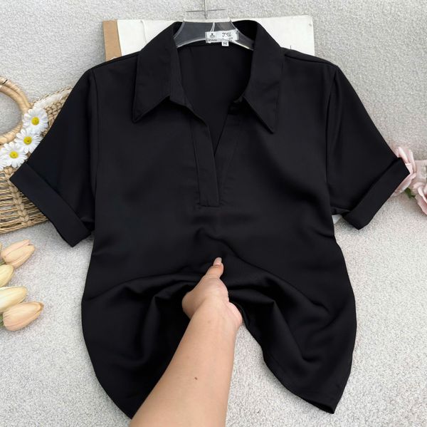 Áo Cotton Chéo Thiết Kế TuTu Store Phù Hợp Đi Làm Dành Cho Nữ - Mã AS578