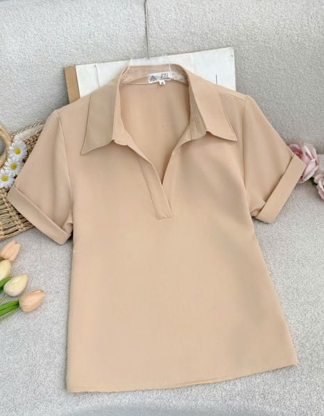 Áo Cotton Chéo Thiết Kế TuTu Store Phù Hợp Đi Làm Dành Cho Nữ - Mã AS578
