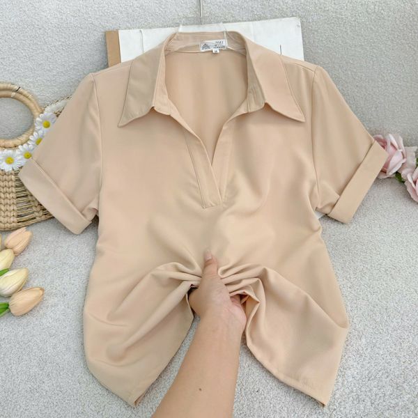 Áo Cotton Chéo Thiết Kế TuTu Store Phù Hợp Đi Làm Dành Cho Nữ - Mã AS578