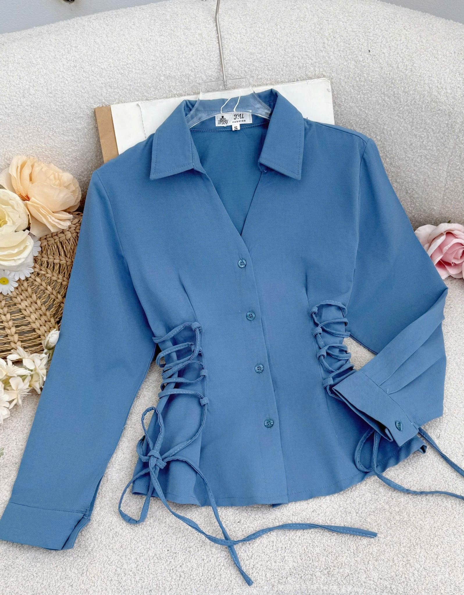 Áo Linen Sứ Gỗ Thiết Kế TuTu Store Phù Hợp Đi Chơi Dành Cho Nữ - Mã A489