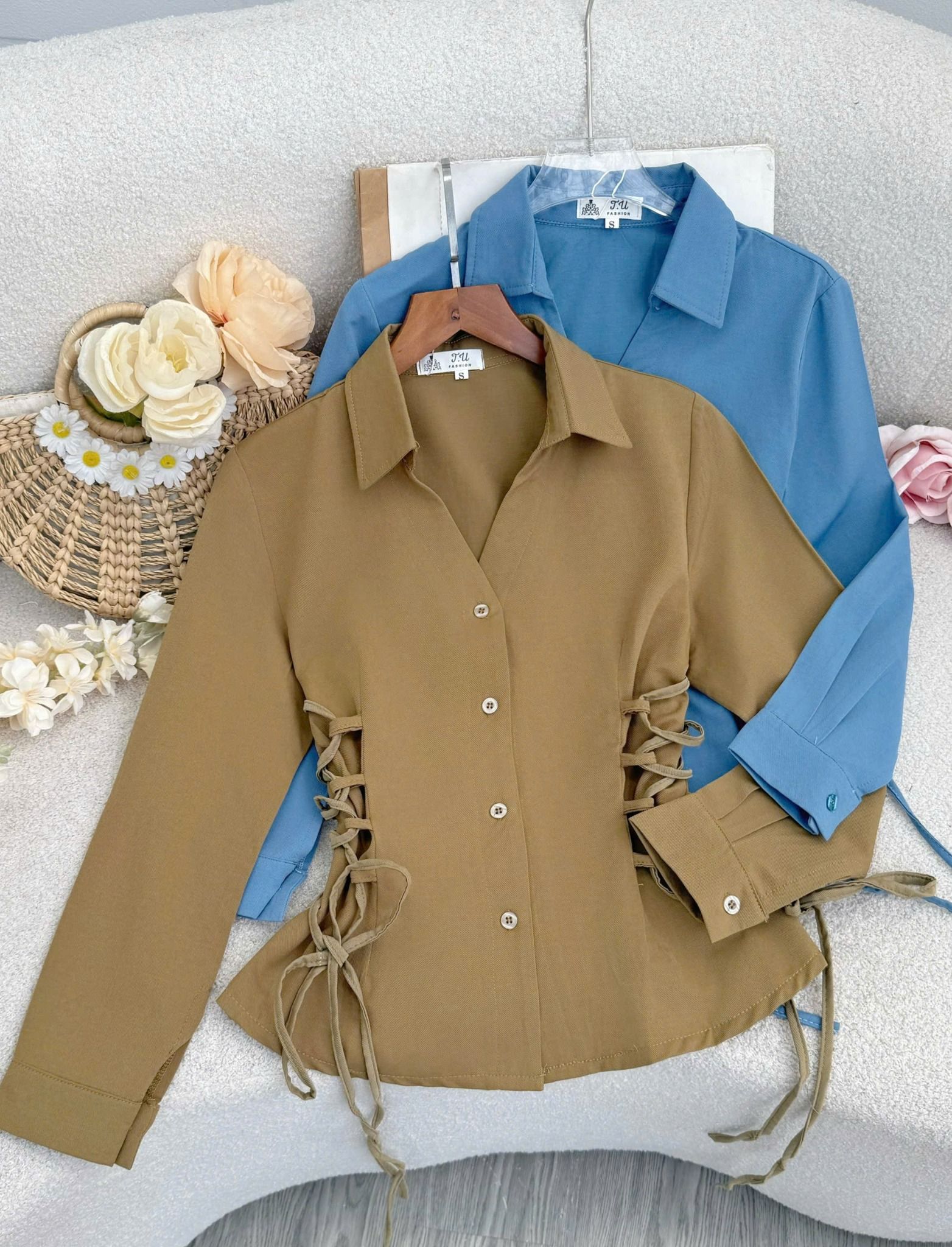 Áo Linen Sứ Gỗ Thiết Kế TuTu Store Phù Hợp Đi Chơi Dành Cho Nữ - Mã A489