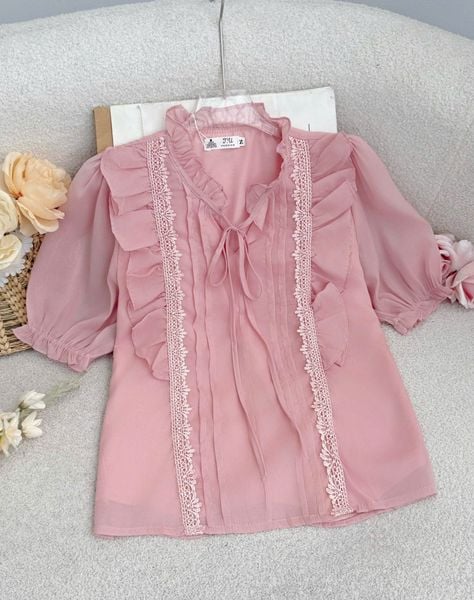 Áo Tơ Ánh Cổ Nơ Thiết Kế TuTu Store Phù Hợp Đi Làm Dành Cho Nữ - Mã A524