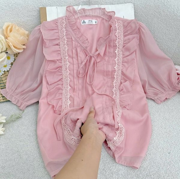 Áo Tơ Ánh Cổ Nơ Thiết Kế TuTu Store Phù Hợp Đi Làm Dành Cho Nữ - Mã A524