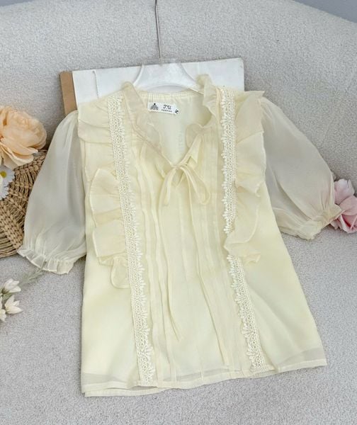 Áo Tơ Ánh Cổ Nơ Thiết Kế TuTu Store Phù Hợp Đi Làm Dành Cho Nữ - Mã A524
