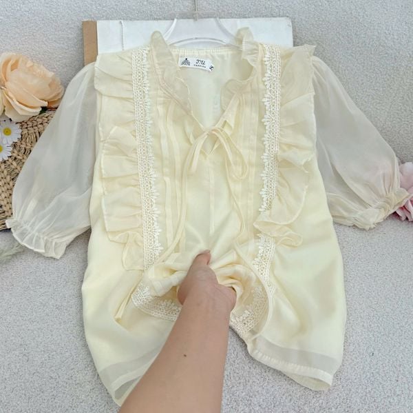 Áo Tơ Ánh Cổ Nơ Thiết Kế TuTu Store Phù Hợp Đi Làm Dành Cho Nữ - Mã A524