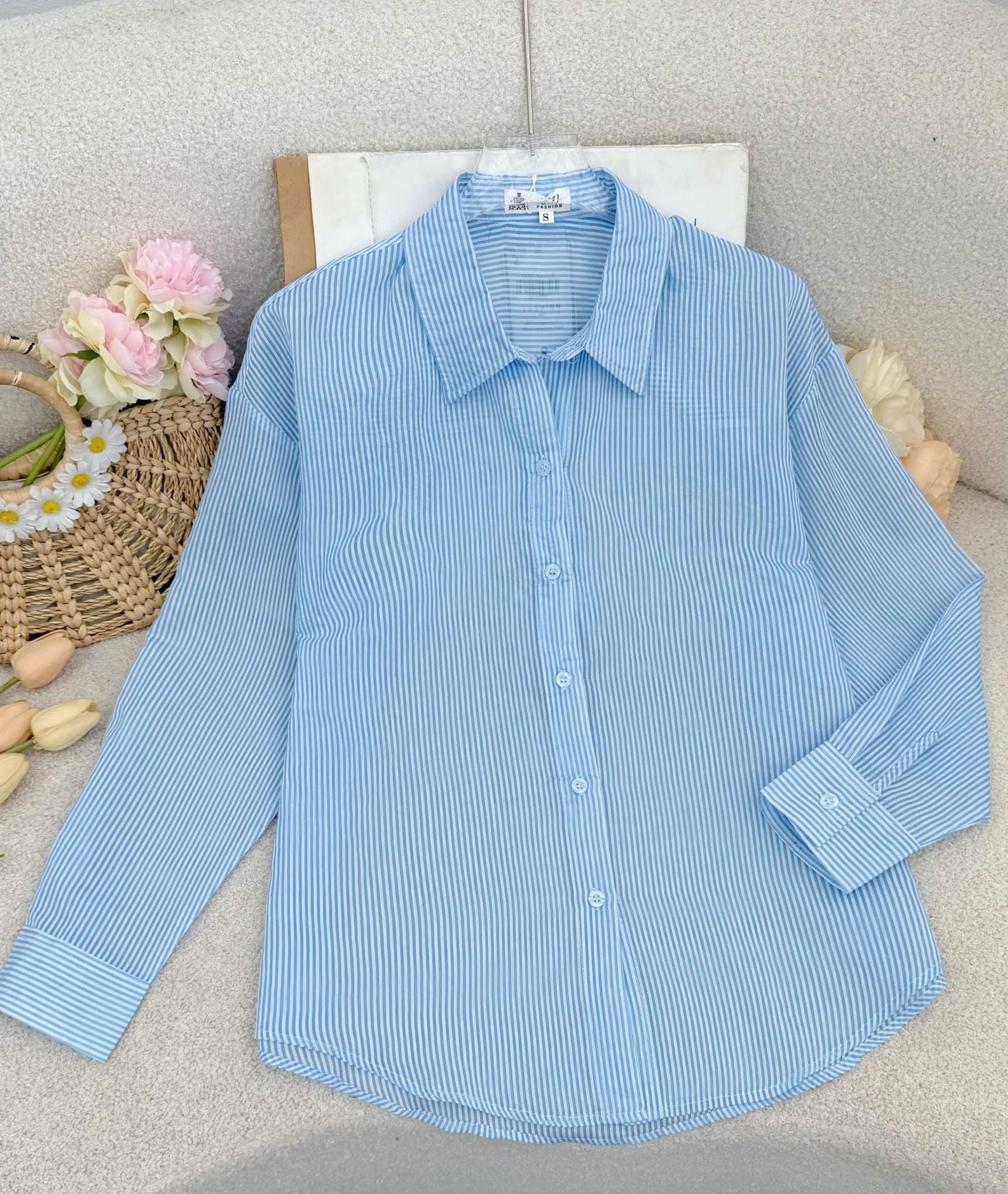 Áo Tơ Linen Sọc Thiết Kế TuTu Store Phù Hợp Đi Làm Dành Cho Nữ - Mã A542