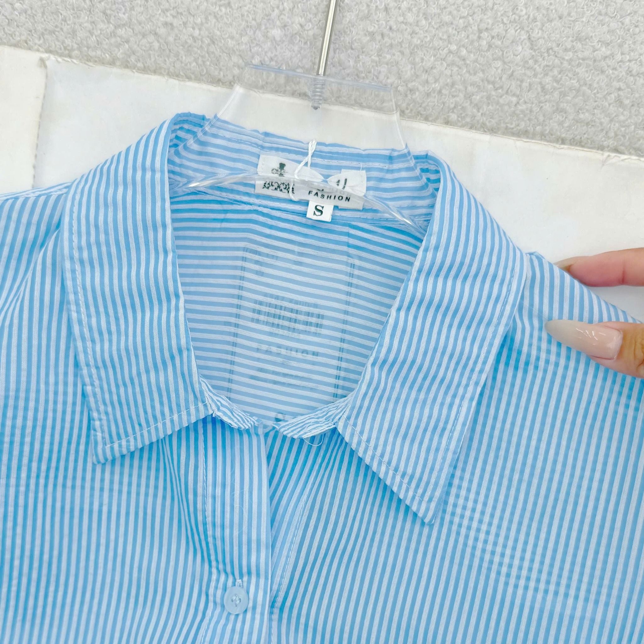 Áo Tơ Linen Sọc Thiết Kế TuTu Store Phù Hợp Đi Làm Dành Cho Nữ - Mã A542