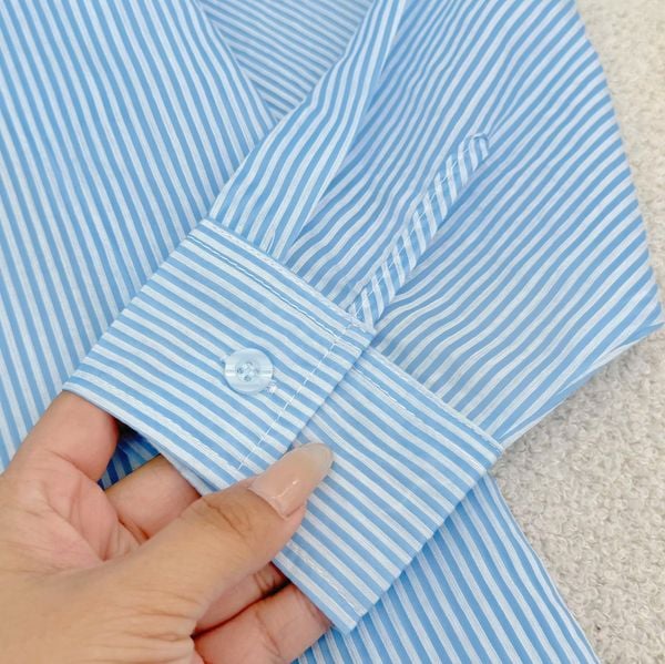 Áo Tơ Linen Sọc Thiết Kế TuTu Store Phù Hợp Đi Làm Dành Cho Nữ - Mã A542