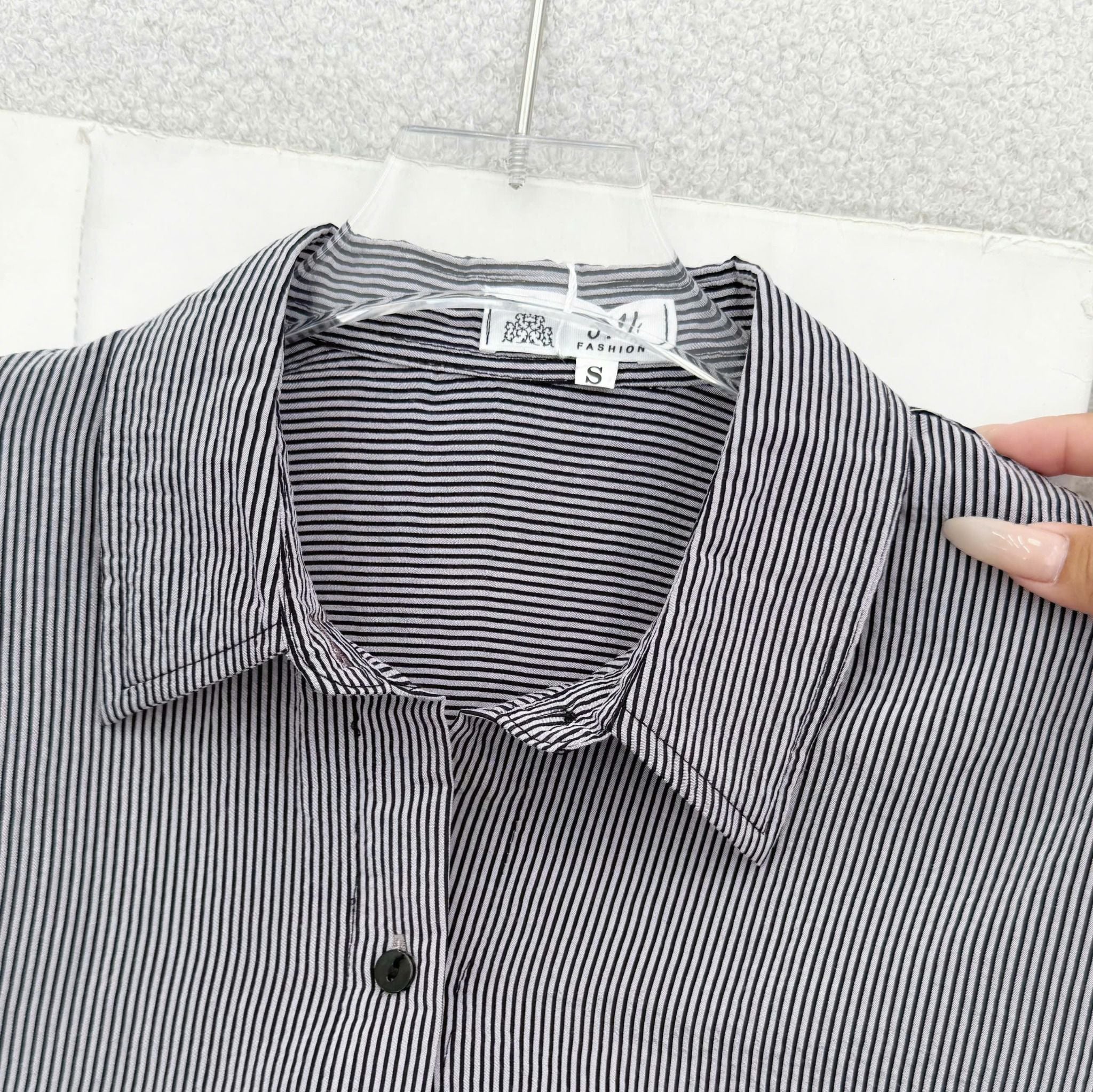 Áo Tơ Linen Sọc Thiết Kế TuTu Store Phù Hợp Đi Làm Dành Cho Nữ - Mã A542