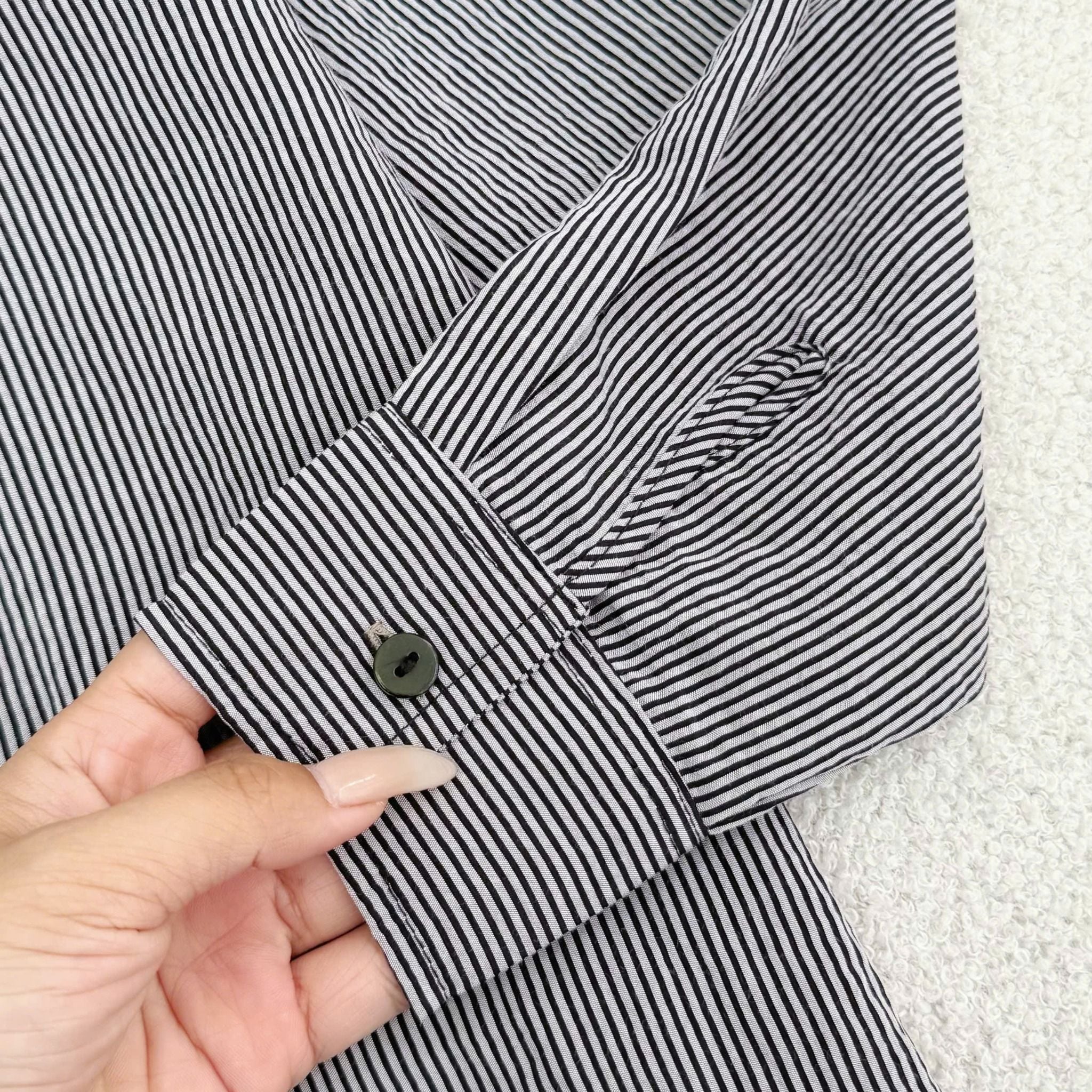 Áo Tơ Linen Sọc Thiết Kế TuTu Store Phù Hợp Đi Làm Dành Cho Nữ - Mã A542