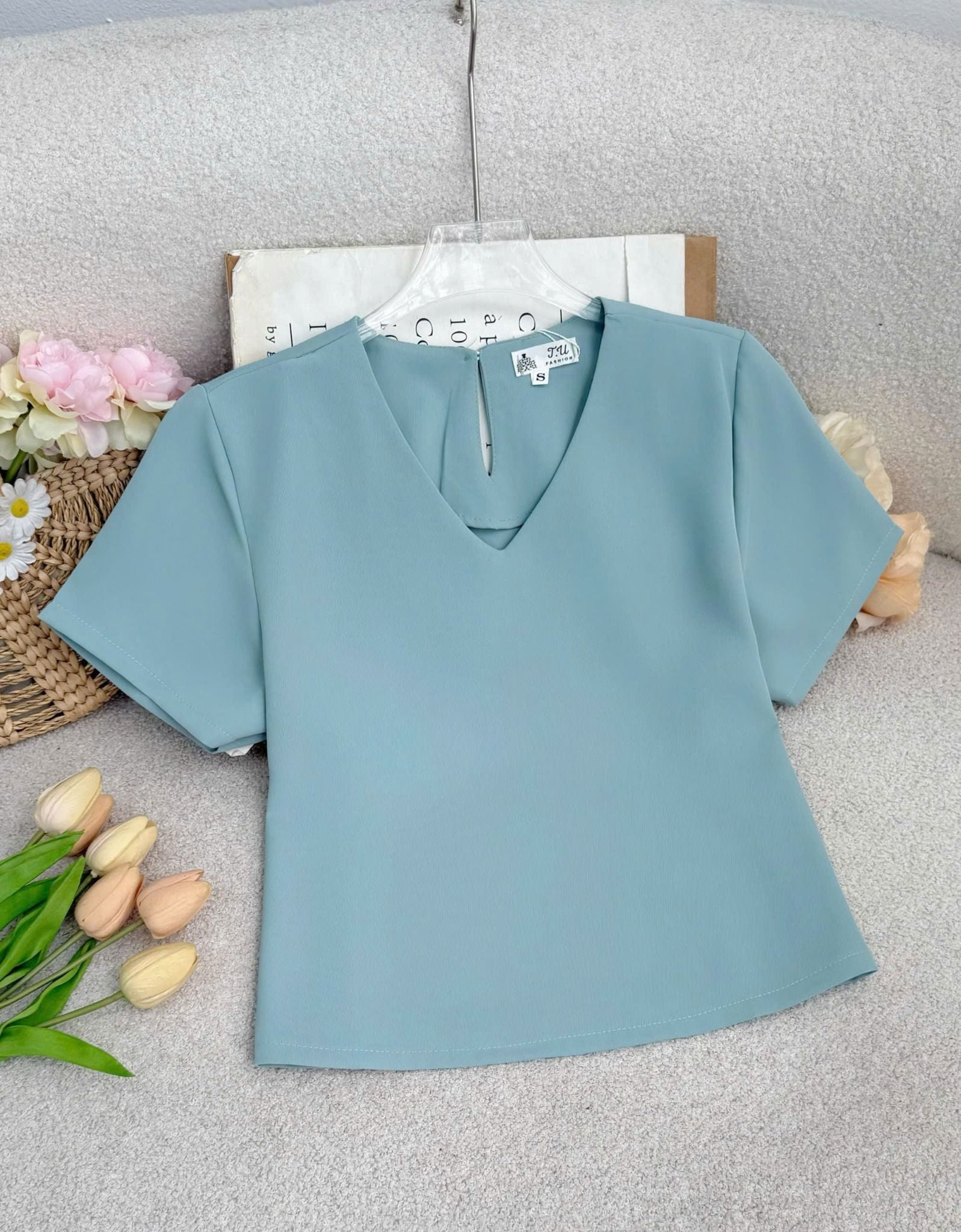 Áo Cotton Chéo Thiết Kế TuTu Store Phù Hợp Đi Chơi Dành Cho Nữ - Mã AS587