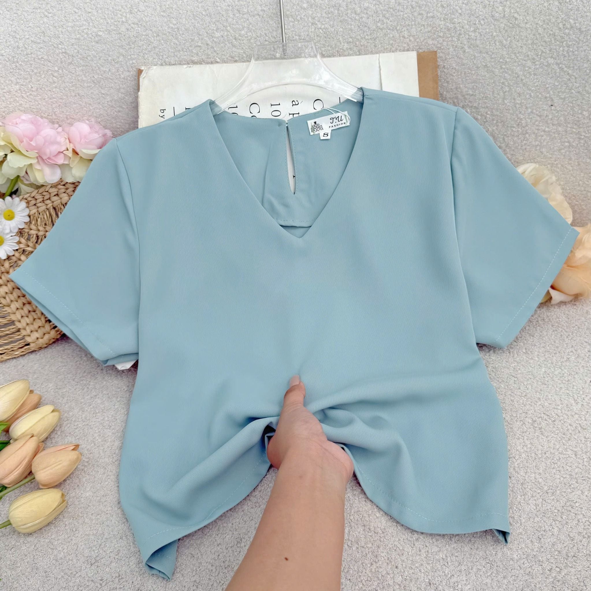 Áo Cotton Chéo Thiết Kế TuTu Store Phù Hợp Đi Chơi Dành Cho Nữ - Mã AS587