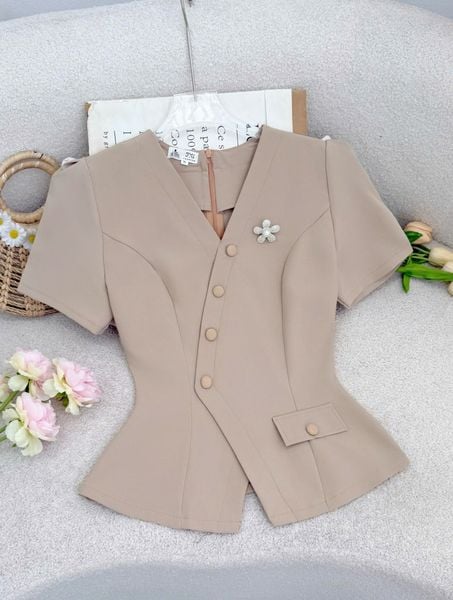 Áo Cotton Hàn Thiết Kế TuTu Store Phù Hợp Đi Làm Dành Cho Nữ - Mã A539