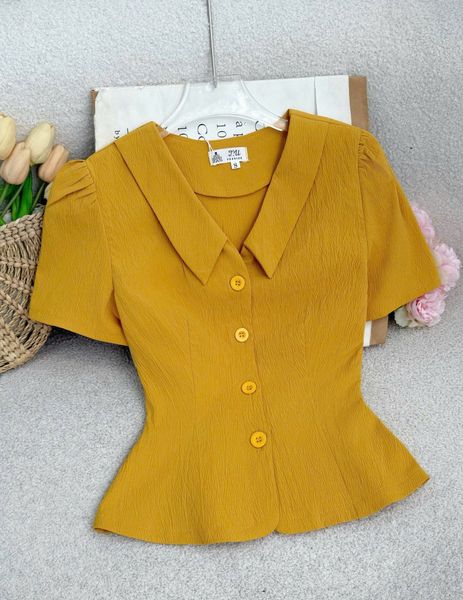 Áo Cotton Xốp Peplum Thiết Kế TuTu Store Phù Hợp Đi Làm Dành Cho Nữ - Mã A548