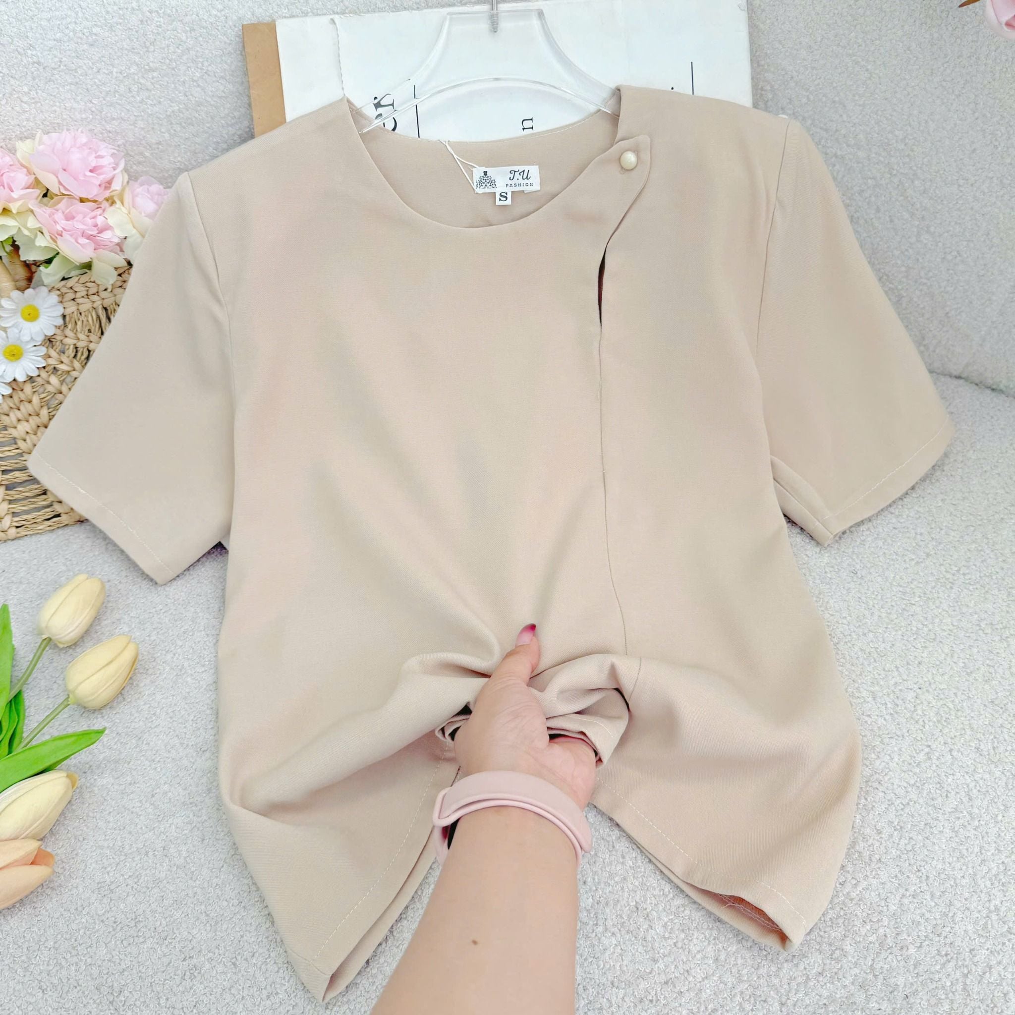 Áo Chéo Nhung Hàn Thiết Kế TuTu Store Phù Hợp Đi Làm Dành Cho Nữ - Mã AS574