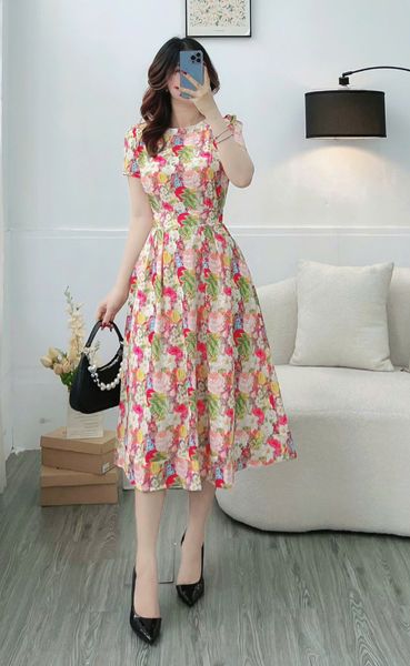Đầm Lụa Nhật Thiết Kế TuTu Store Phù Hợp Đi Chơi Dành Cho Nữ - Mã D1175