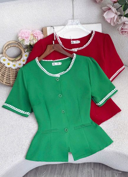 Áo Cotton Thái Thiết Kế TuTu Store Phù Hợp Đi Làm Dành Cho Nữ - Mã A565